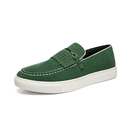 Ezra Men's Suede Loafers - back view