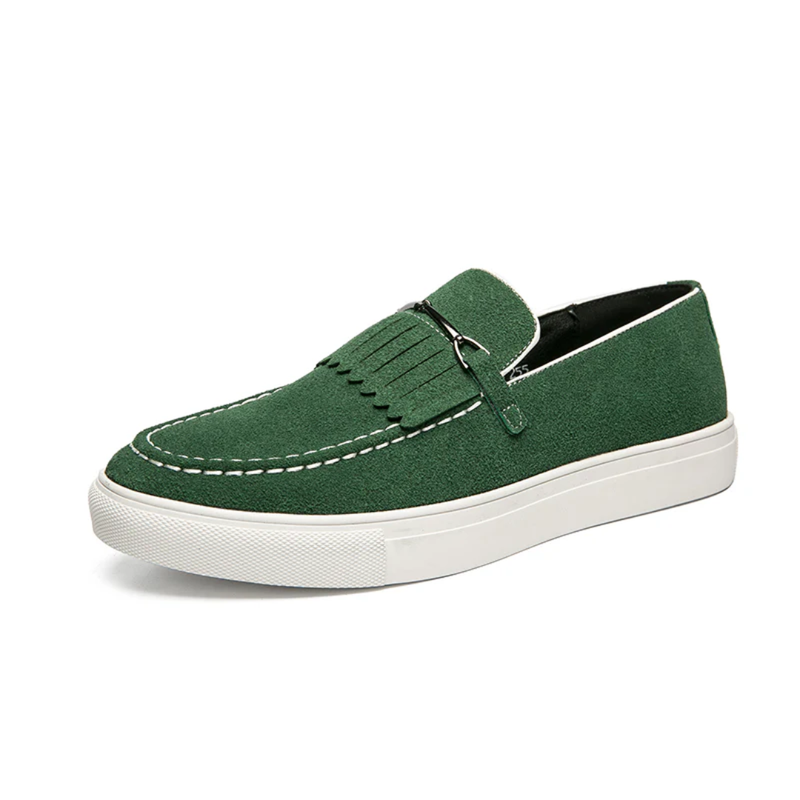 Ezra Men's Suede Loafers - back view