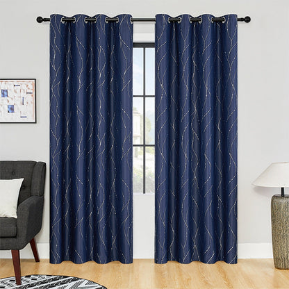 Gleam Chic Blackout Curtain | Wave Sheen, Grommet Top