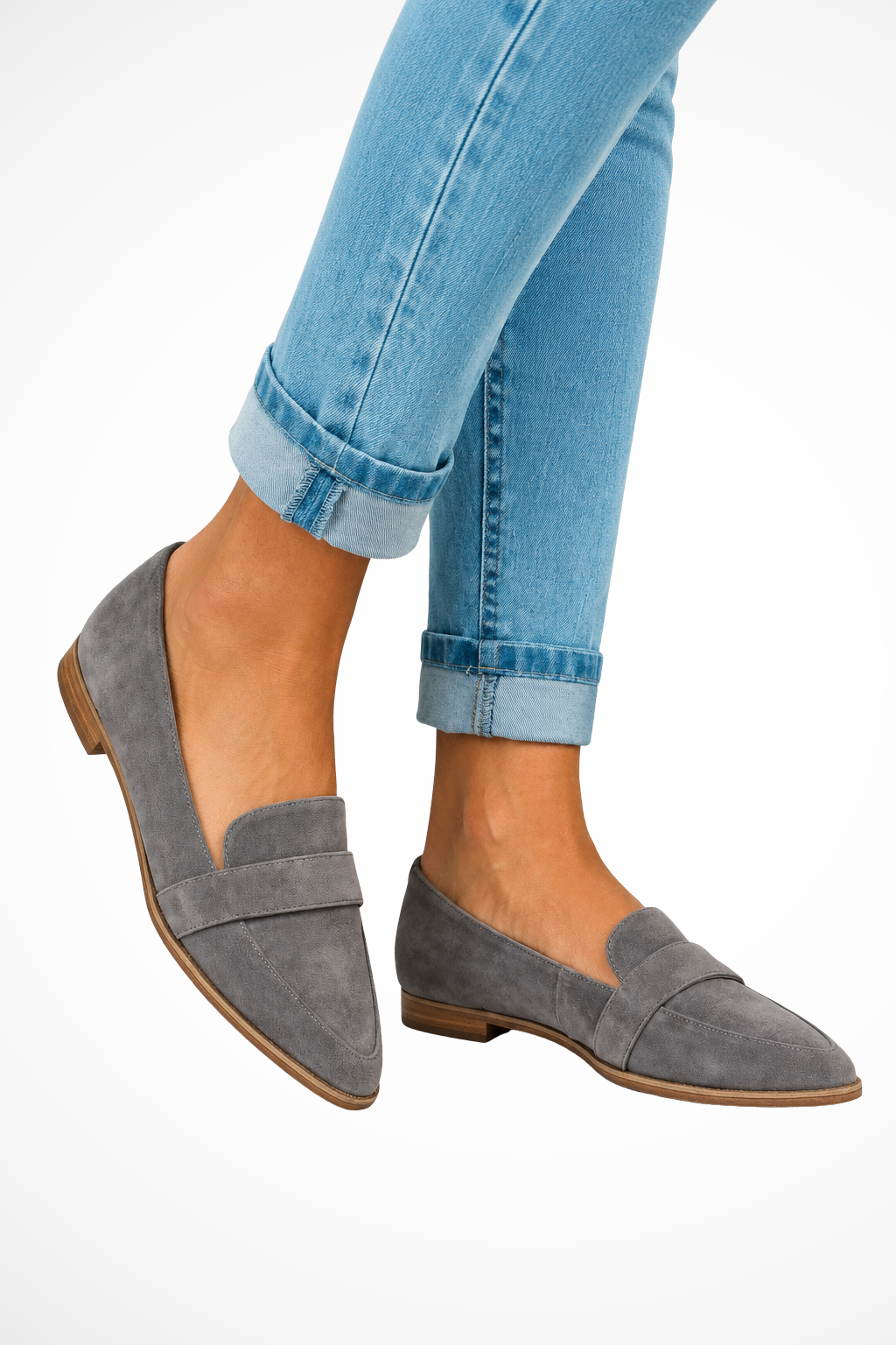 Ava Women's Suede Loafers - styled view