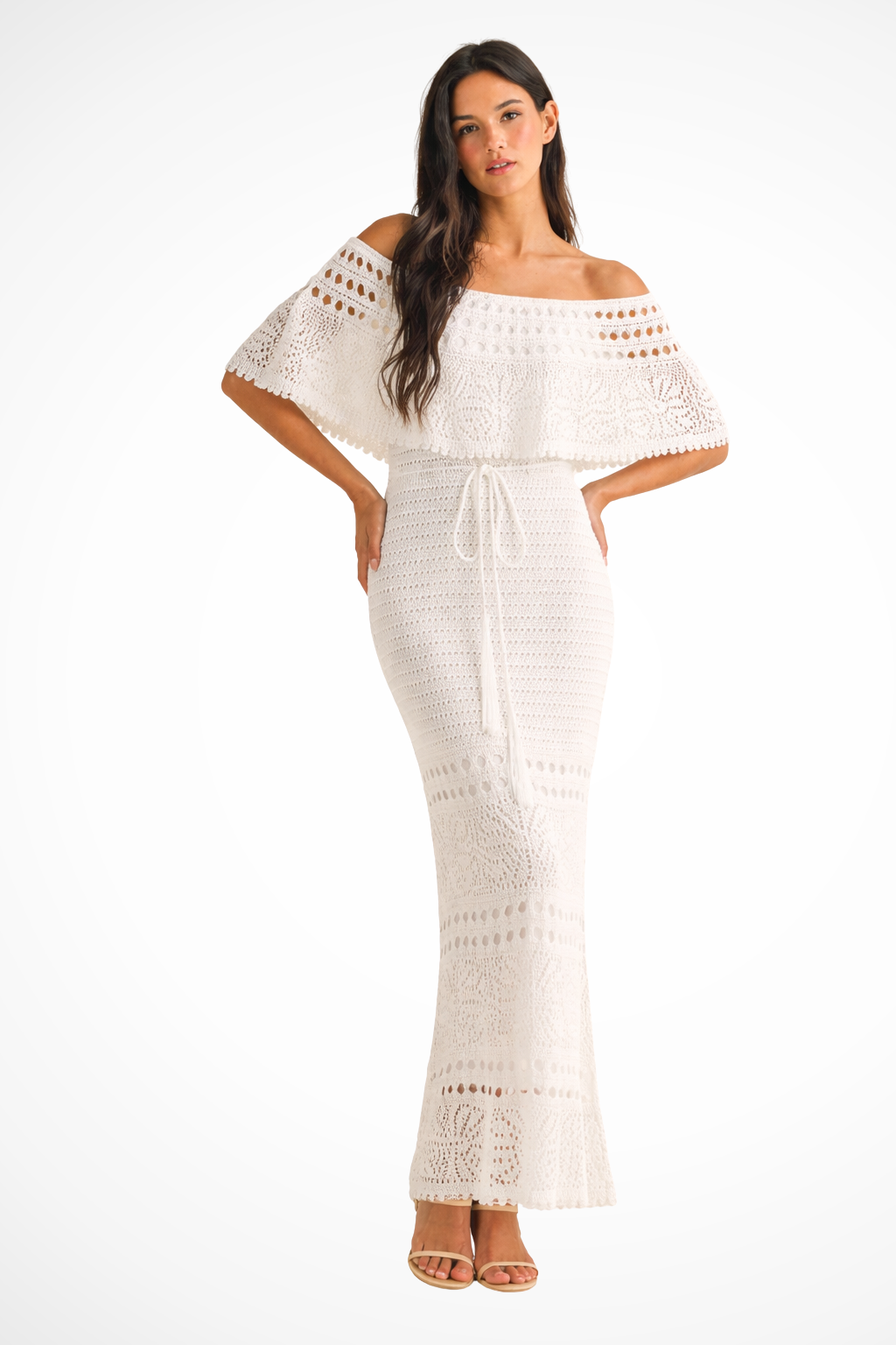 Noor Women's Crochet Maxi Dress - front view