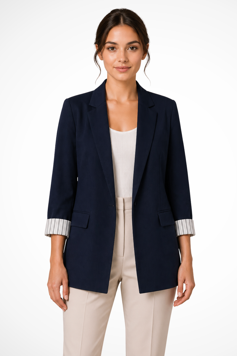 Vienna Women's Oversized Blazer | Striped, Lapel