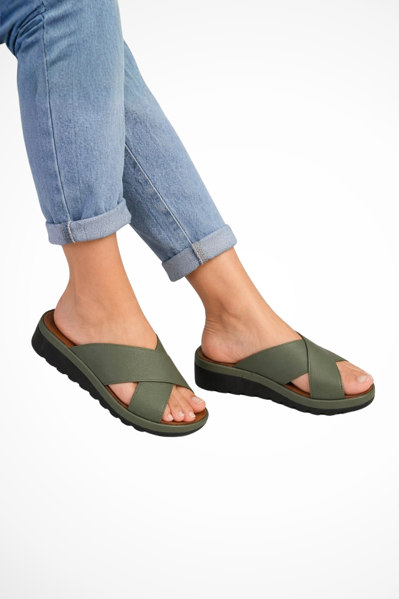 Talia Women's Platform Sandals - fabric and finish detail