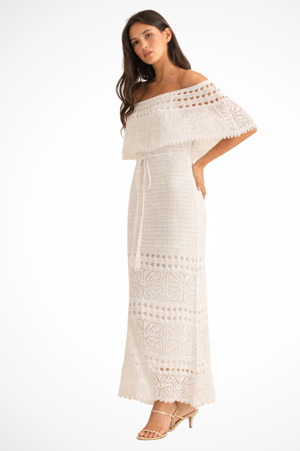 Noor Women's Crochet Maxi Dress - fabric and finish detail