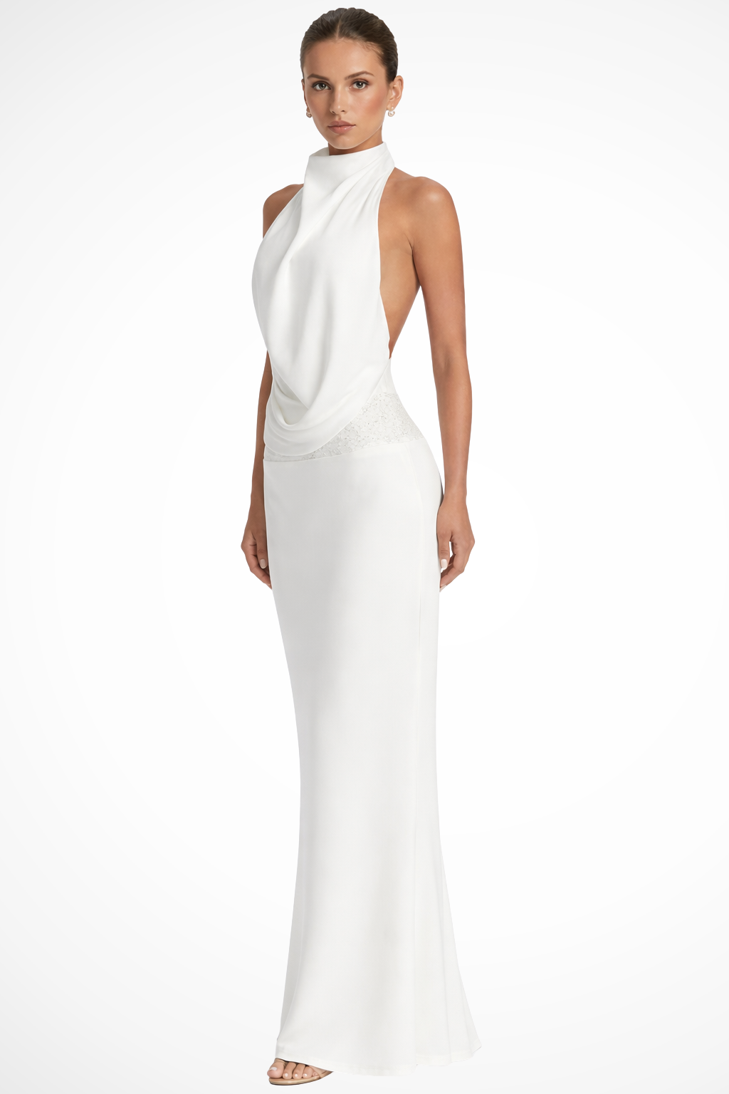 Rowan Women's Satin Maxi Dress - fabric and finish detail