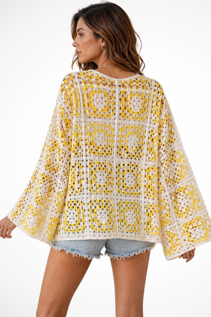 Clara Women's Plaid Cardigan - close-up detail