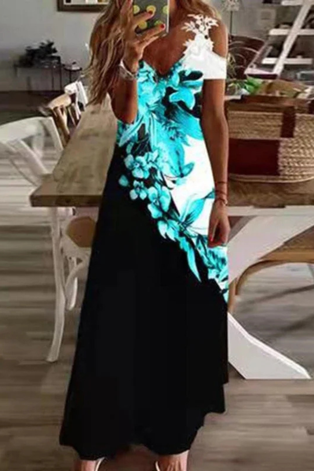 Astrid Women's Floral Maxi Dress - close-up detail