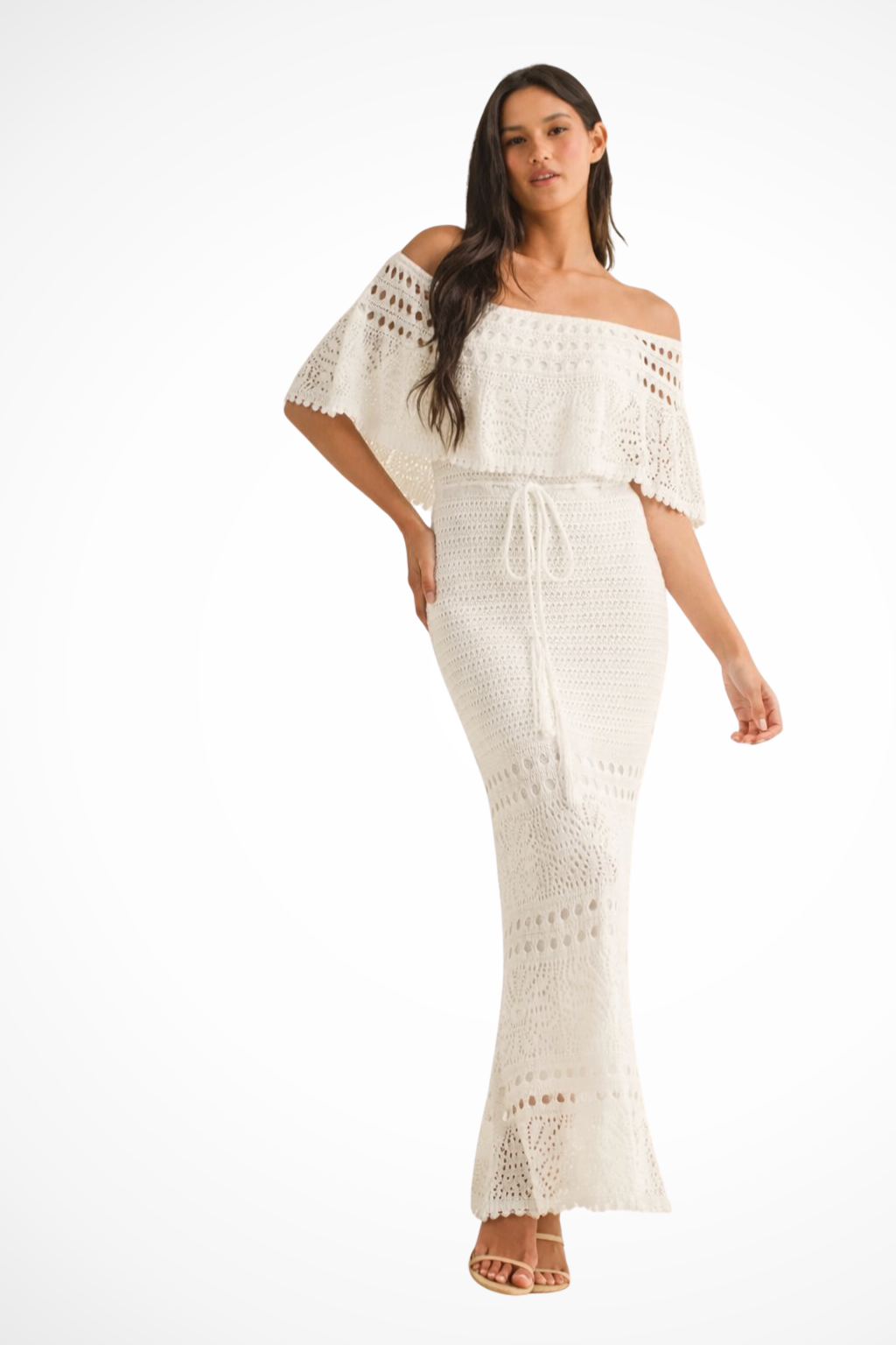 Noor Women's Crochet Maxi Dress - styled view