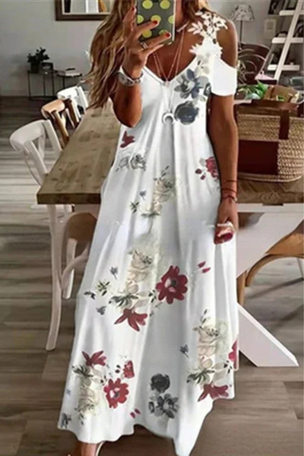 Astrid Women's Floral Maxi Dress - shown in use