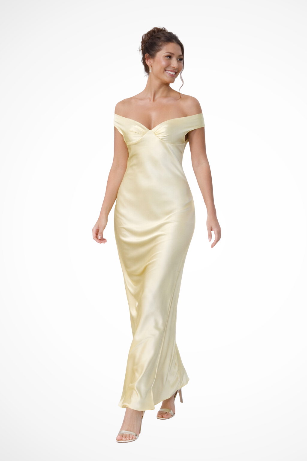 Ottilie Women's Satin Maxi Dress - full-length view