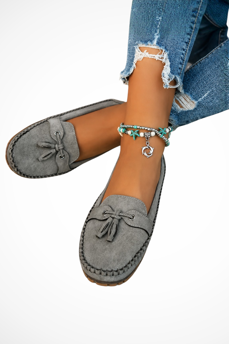 Tamsin Women's Suede Loafers - styled view