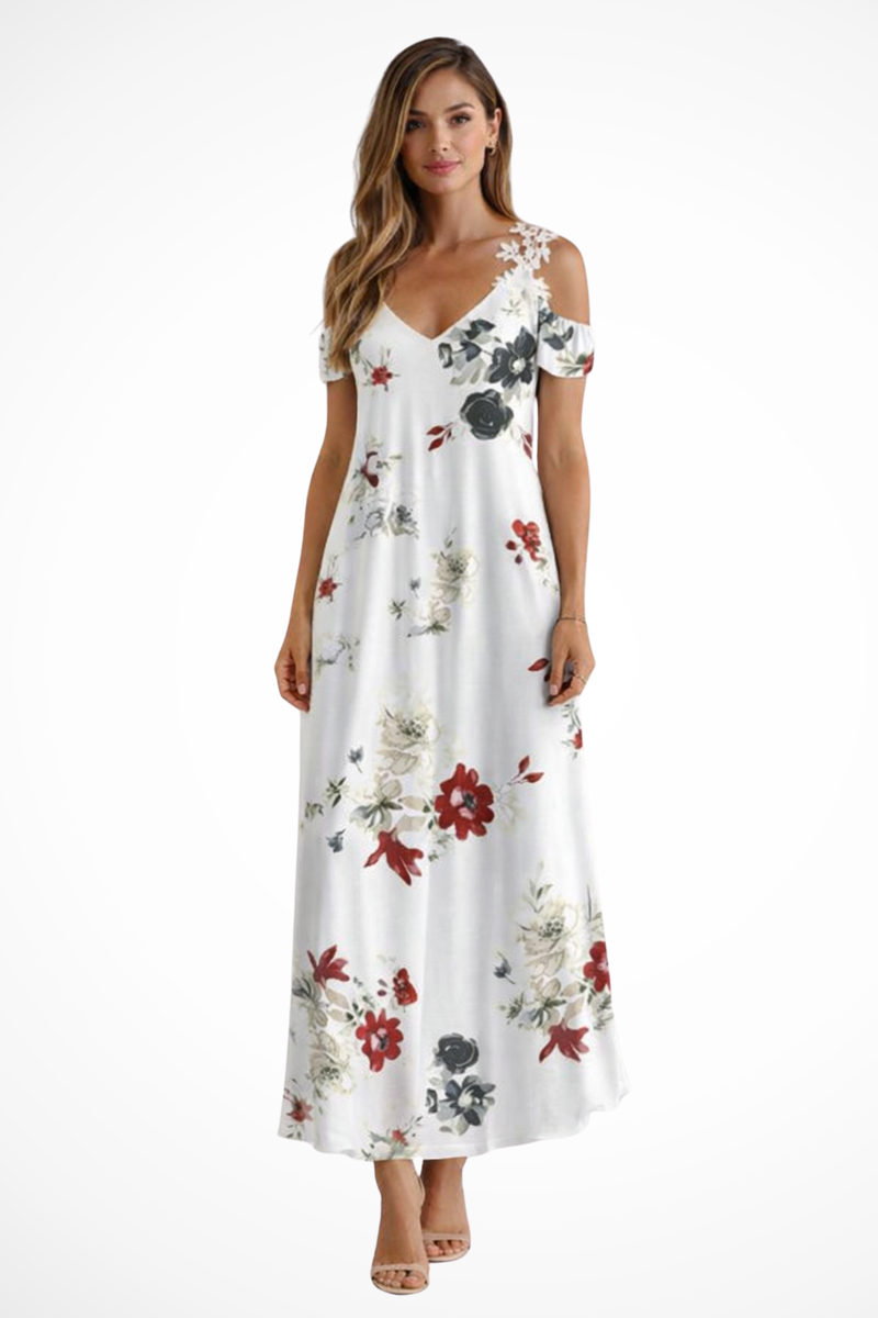 Astrid Women's Floral Maxi Dress - flat lay