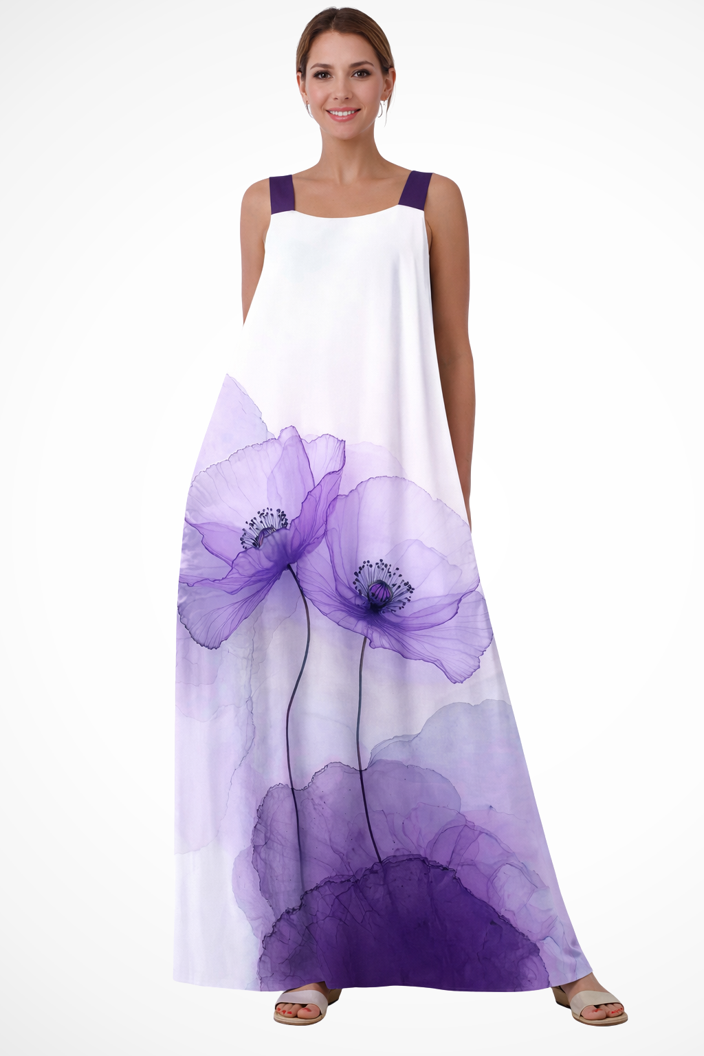 Mabel Women's Floral Maxi Dress - fabric and finish detail