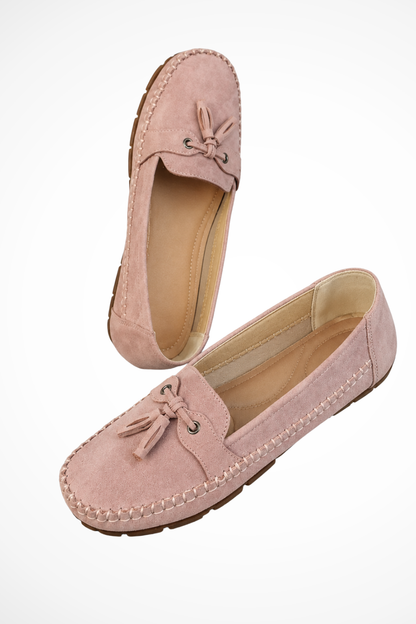 Tamsin Women's Suede Loafers - shown in use
