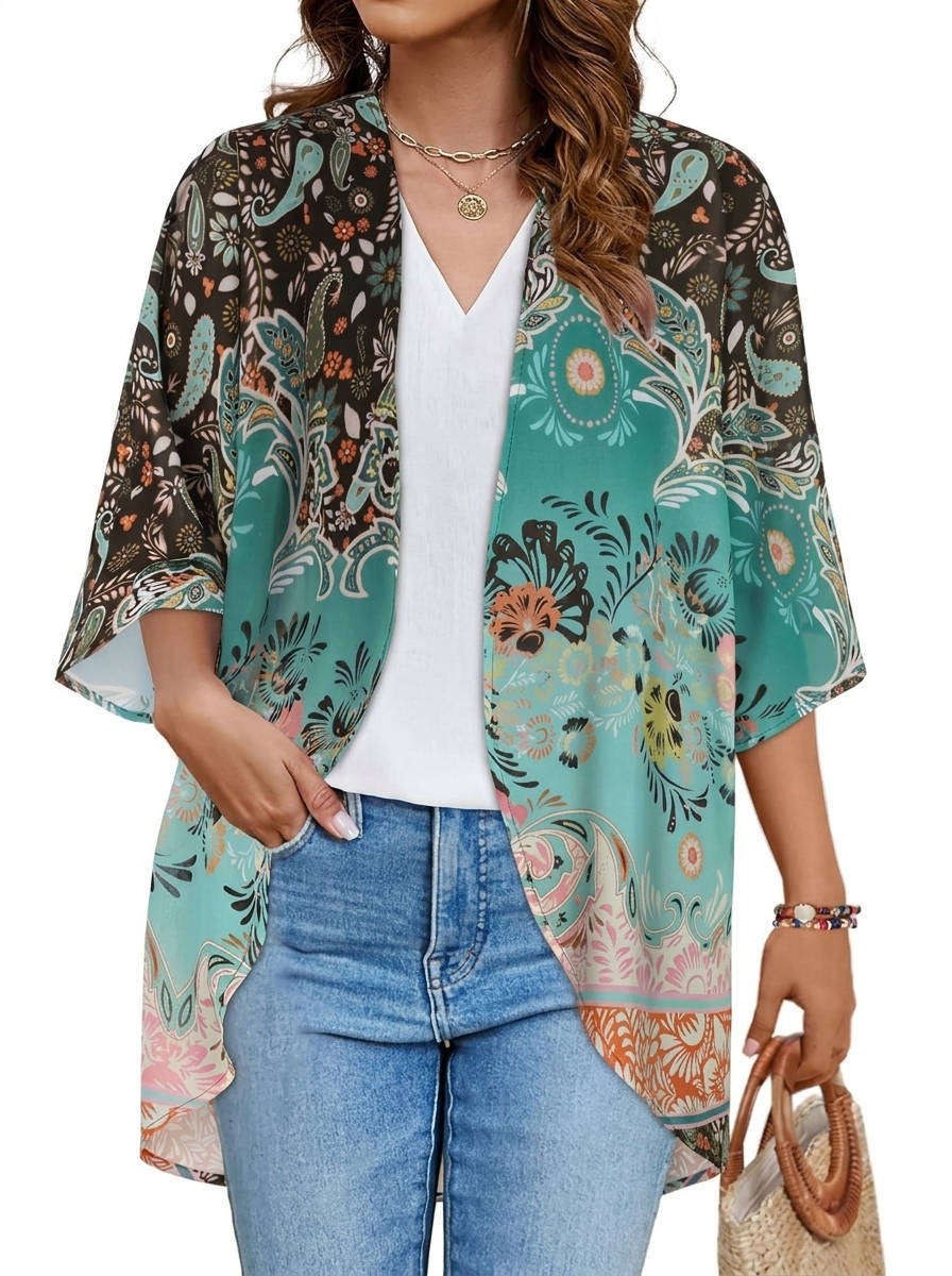 Giselle Women's Floral Cardigan - close-up detail