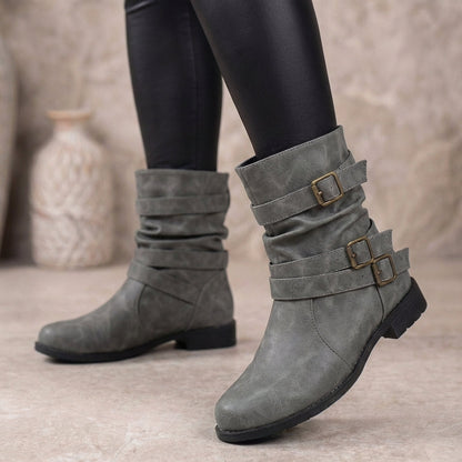 Juliette Women's Block Heel Ankle Boots - back view