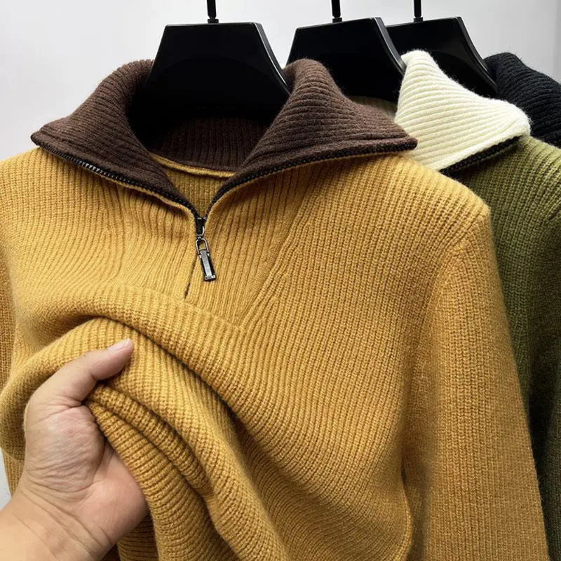 Felix Men's Ribbed Knit Sweater | Zip