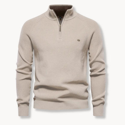 Ambrose Men's Ribbed Knit Sweater - fabric and finish detail