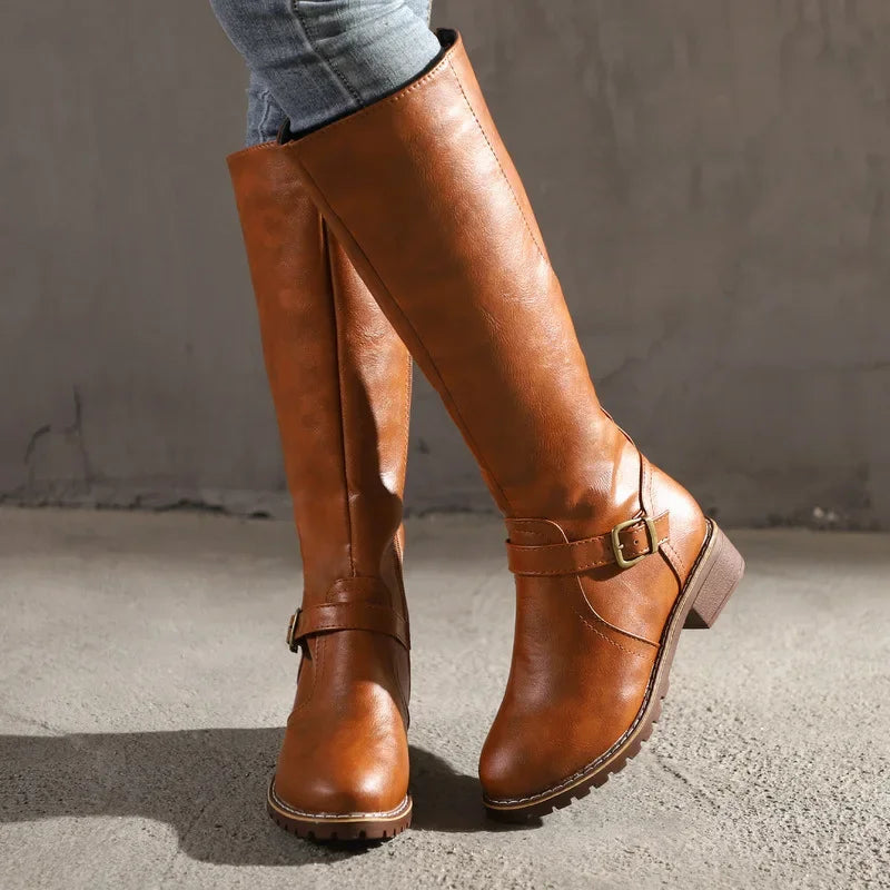 Yara Women's Chunky Heel Boots - full-length view