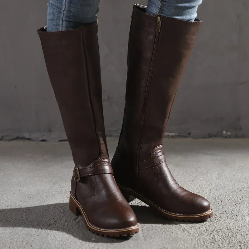 Yara Women's Chunky Heel Boots - close-up detail