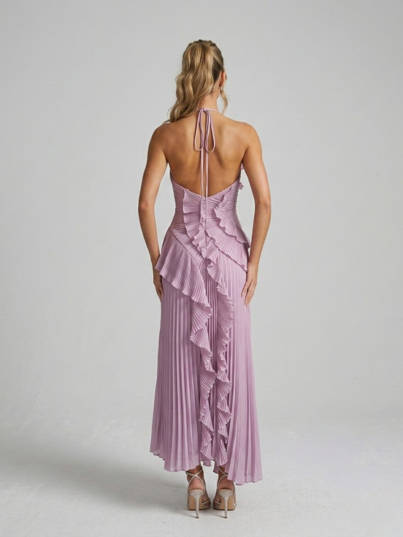 Odette Women's Asymmetric Maxi Dress - fabric and finish detail
