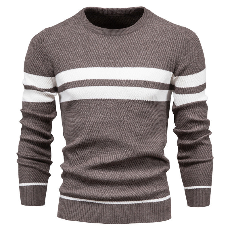 Orson Men's Striped Sweater - fabric and finish detail
