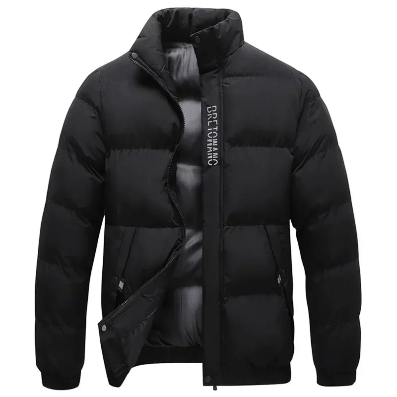 Elias Men's Puffer Jacket - fabric and finish detail