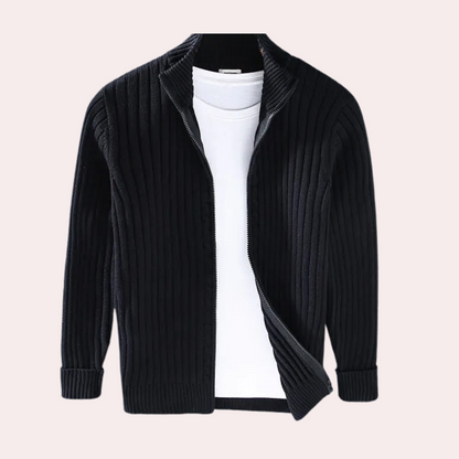 Barnaby Men's Ribbed Knit Jacket - back view