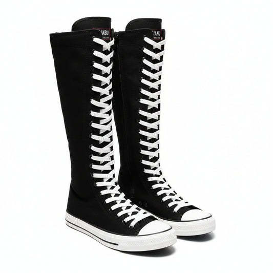 Kira Women's High Top Boots | Comfortable Canvas, Lace-Up Design 0