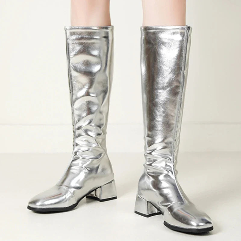 Kira Women's Knee High Boots | Waterproof, Low Heeled Party Footwear 3