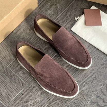 Astrid Women's Suede Loafers - fabric and finish detail
