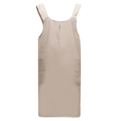 Korean-Inspired Cross-Back Linen Apron Dress with Pockets – Lightweight Cotton Blend for Home and Garden 7