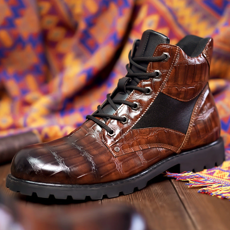 Gideon Men's Ankle Boots - fabric and finish detail