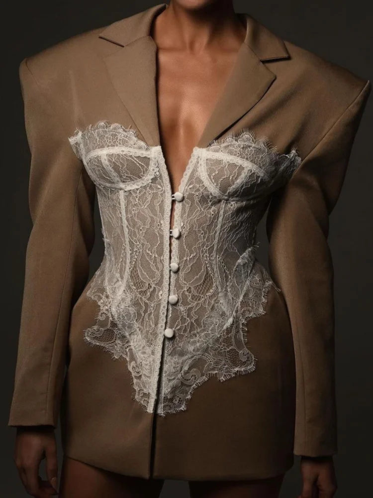 Lara Women's Suit Jacket | Lace Detail, Tailored Fit 5