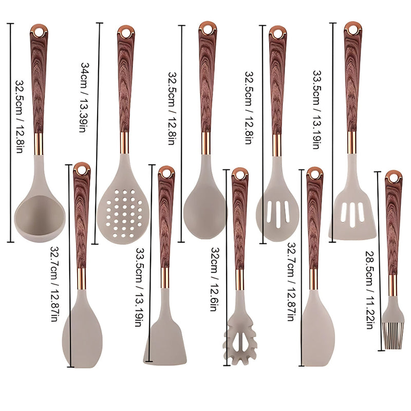 Luxe Silicone Cooking Utensils Set – 10 Heat-Resistant Kitchen Tools with Ergonomic Handles 6
