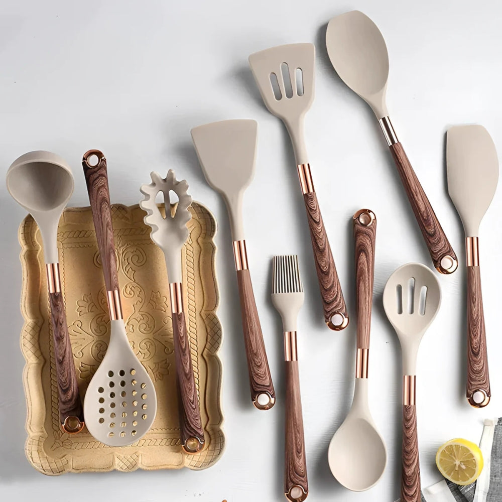 Luxe Silicone Cooking Utensils Set – 10 Heat-Resistant Kitchen Tools with Ergonomic Handles 7
