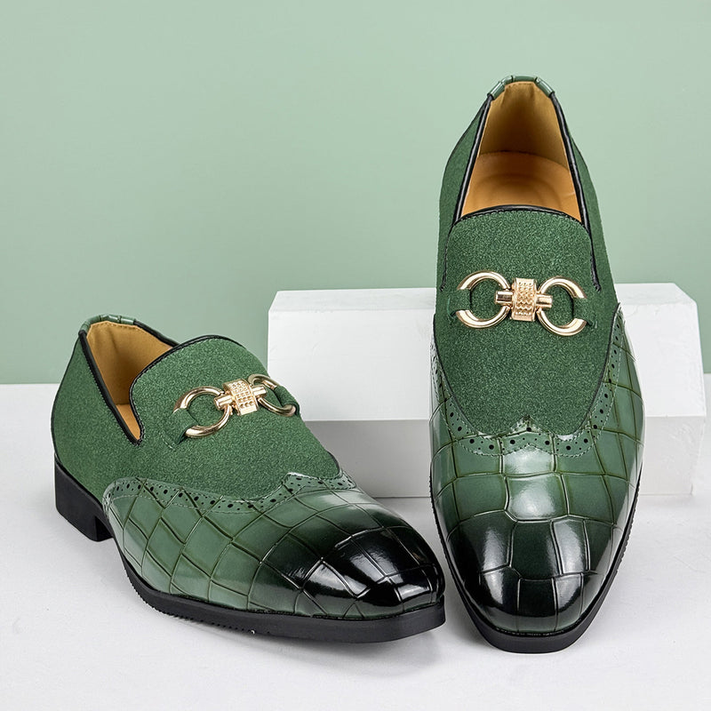 Quill Men's Block Heel Loafers - close-up detail