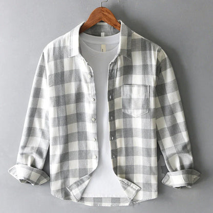 Silas Men's Plaid Shirt - fabric and finish detail