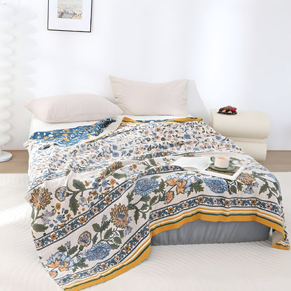Meadow Bliss Boho Floral Blanket