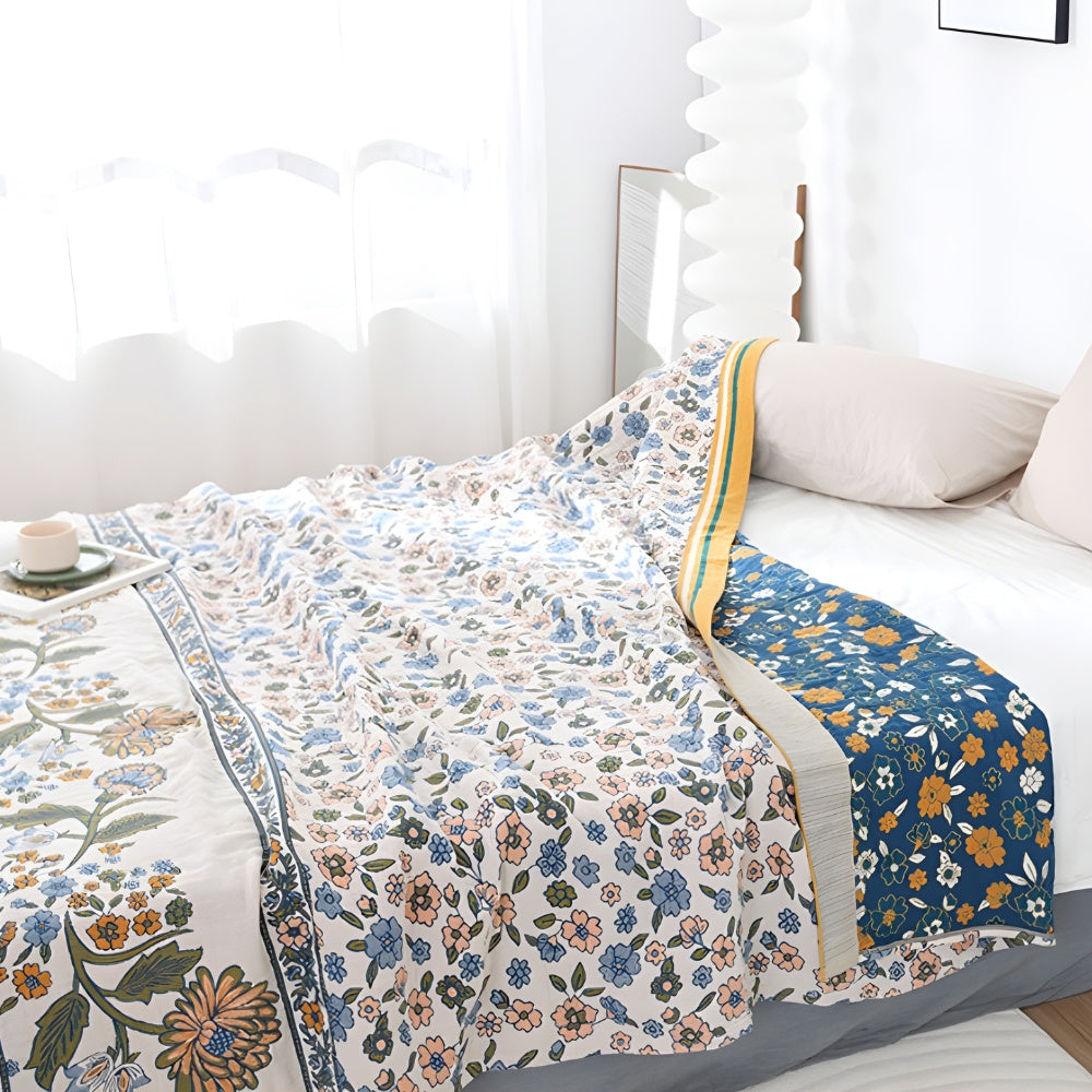 Meadow Bliss Boho Floral Blanket