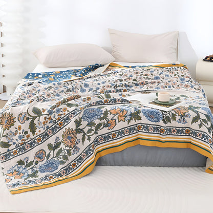 Meadow Bliss Boho Floral Blanket