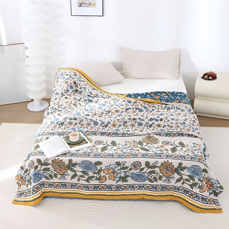 Meadow Bliss Boho Floral Blanket