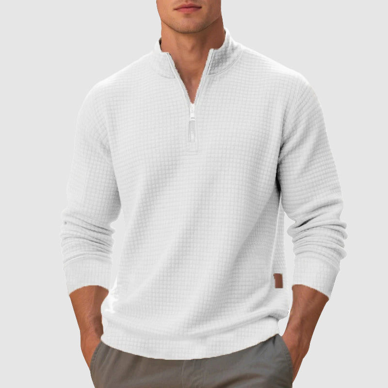 Caleb Men's Sweater - fabric and finish detail