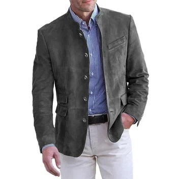 Gray Men's Blazer - styled view