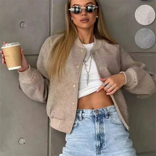 Mila Women's Jacket | Cropped Tweed Bomber, Stylish Design 1