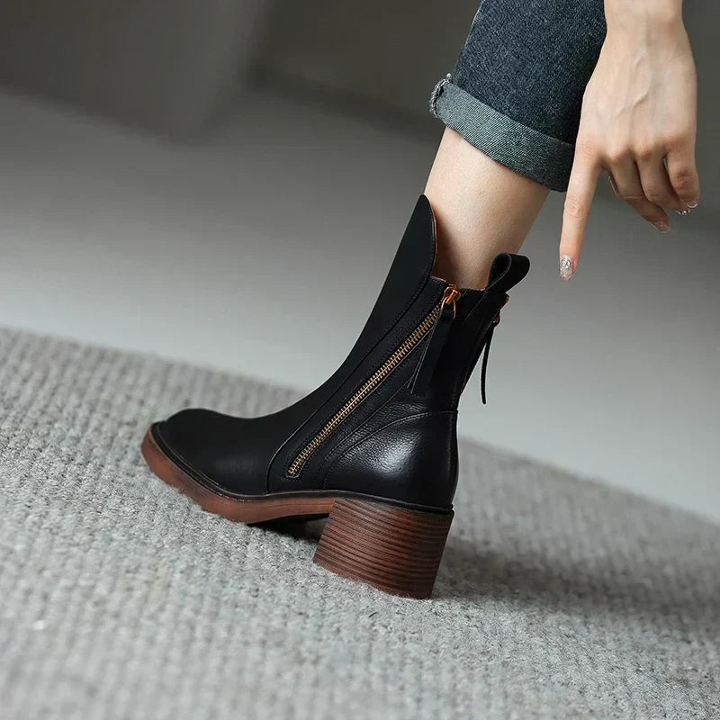 Greta Women's Ankle Boots - fabric and finish detail