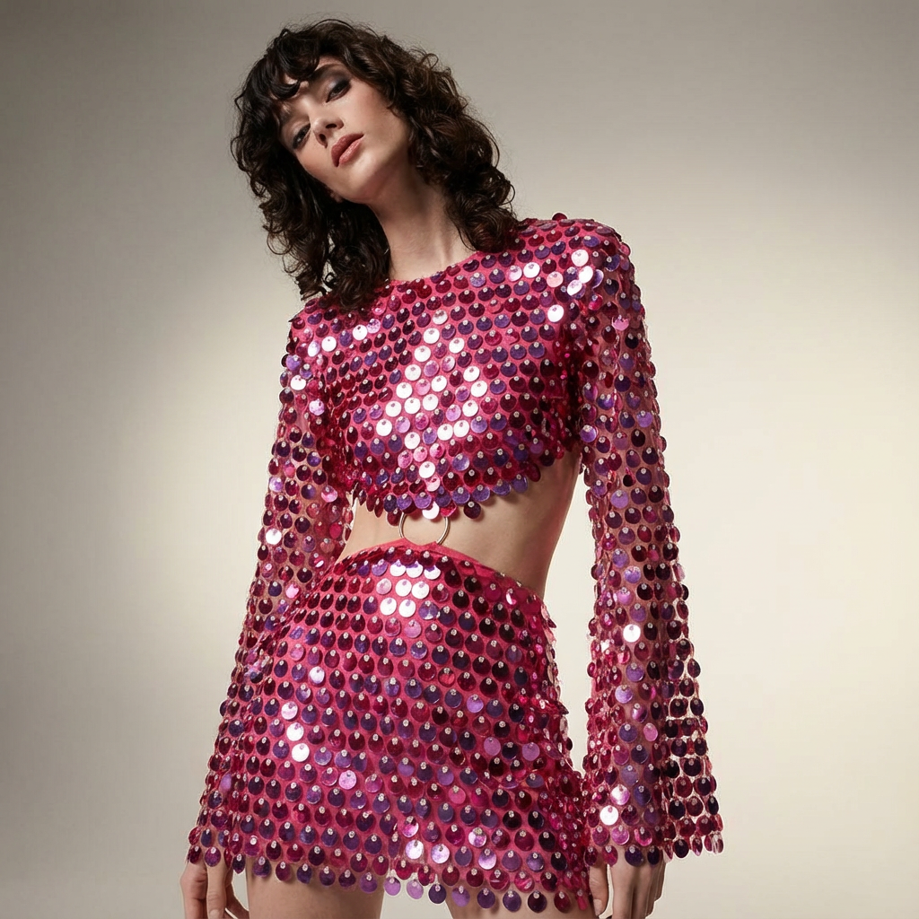 Robe cocktail pour femme Mira | Ornements miroir, dos ouvert