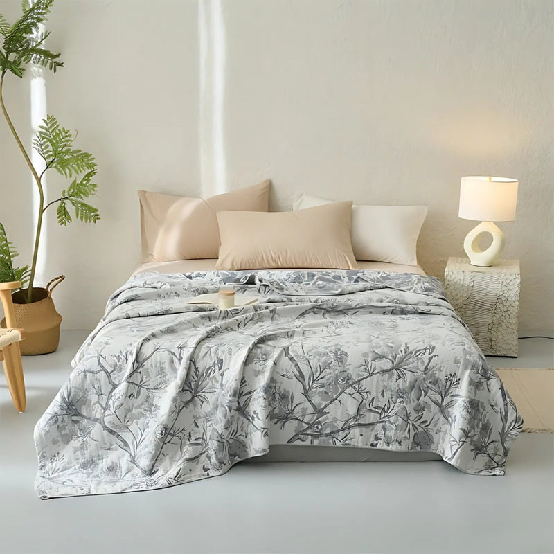 Mirel All-Season Cotton Floral Blanket