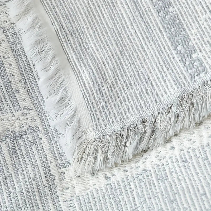 Wren Mixed Tone Geometric Cotton Blanket | Cotton, Geometric
