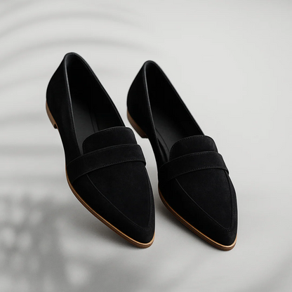 Greta Women's Suede Loafers - styled view